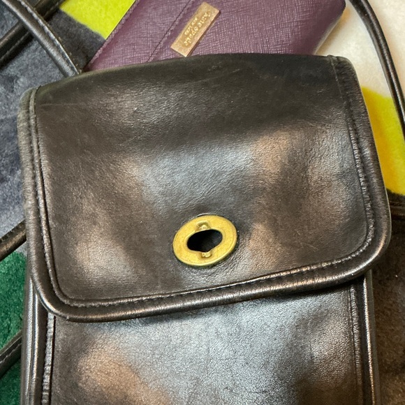 Vintage Coach Black Leather Messenger Bag - Picture 6 of 14